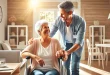 Persona accudita da infermiere specializzato grazie ad una polizza long term care o ltc